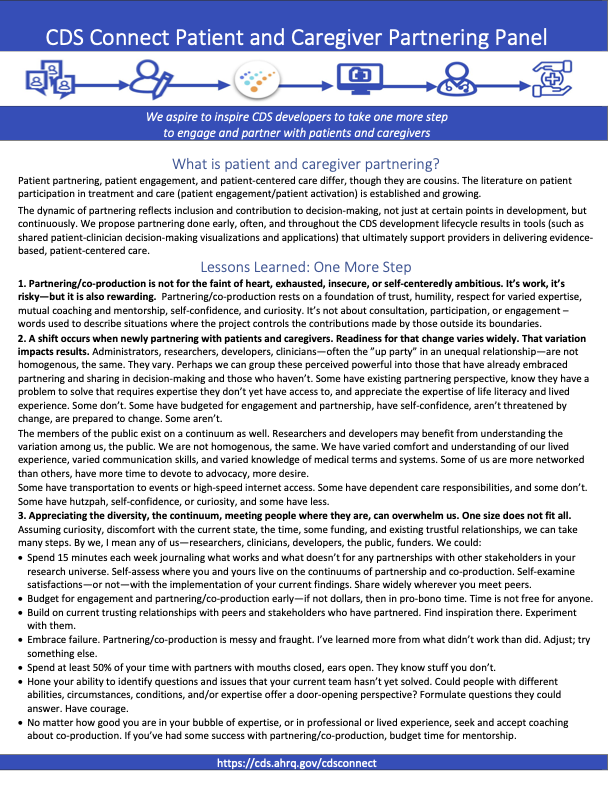 Picture of draft lessons learned sheet - click to download file